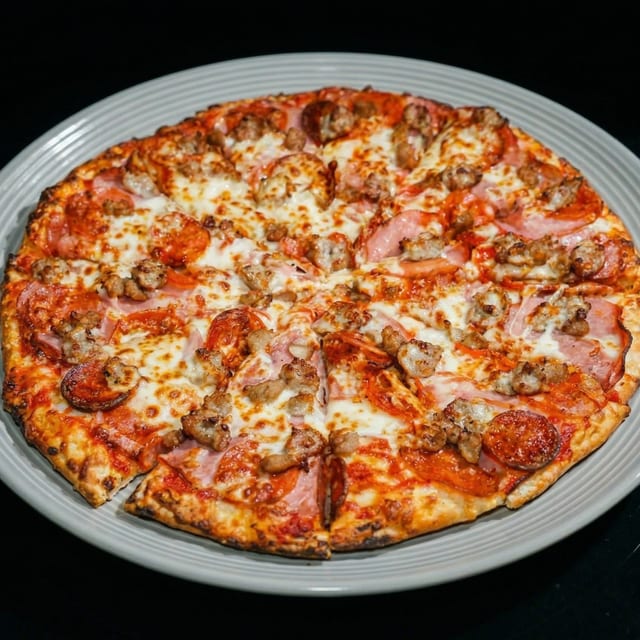 Large Meatsanity Pizza.