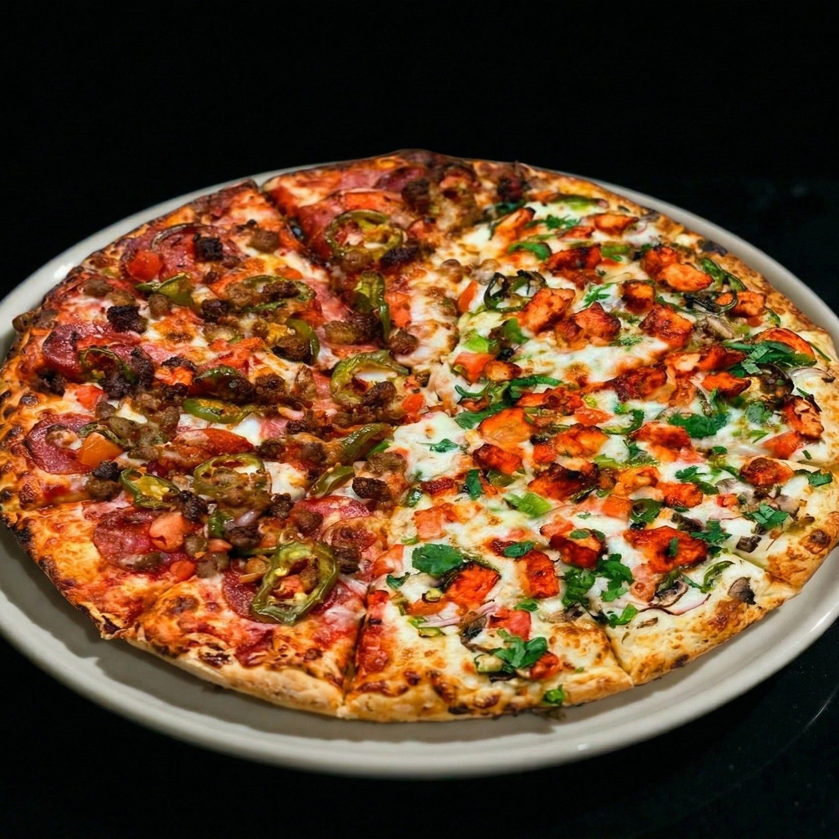 Extra Large Macho Mexican Pizza.