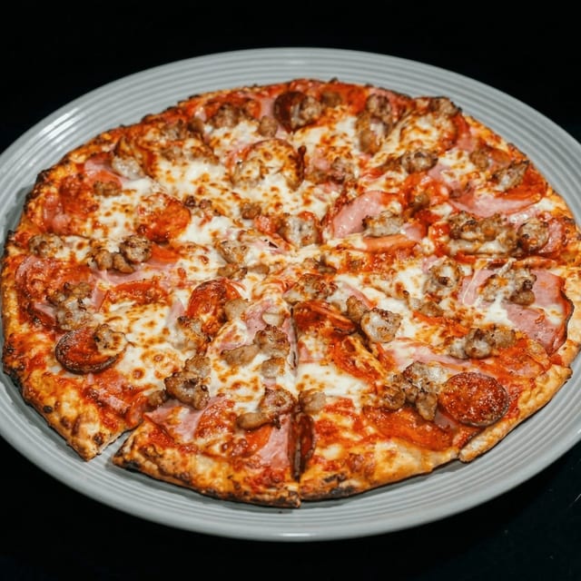 Extra Large Meatsanity Pizza.