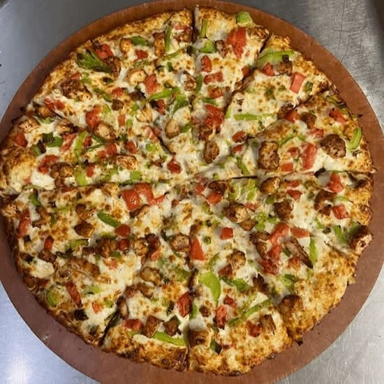Large Crackin Cajun Pizza.
