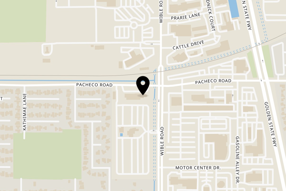 Map showing the location of Pizza Perfection Pacheco Rd on 3401 Pacheco Rd in Bakersfield